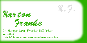 marton franke business card